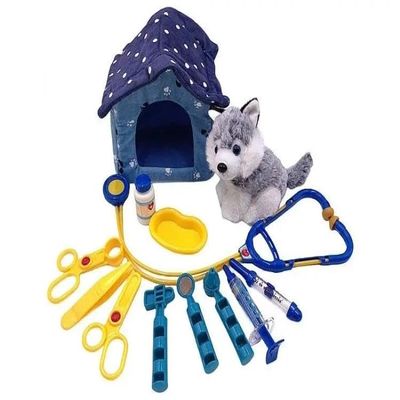 Dog with medicine set