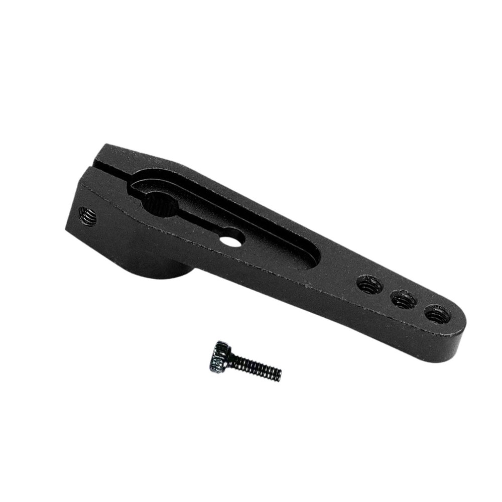 Menolana 25T Servo Horn Long Steering Servo Arm Parts Accessories M2 Threads Metal Steering Arm for RC Car Toy Model, Black