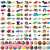 124Pcs 3D Printed Mini Animal Figurines & Easter Eggs Set,Flexible Articulated Fidget Toys,Easter Basket Stuffers, Party Favors, Carnival Prizes, Gifts for Kids Students view 2