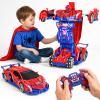 1:10 Big Size Transform RC Car, 2.4GHz Gesture Sensing Remote Control Car, One Button Deformation to Robot with LED Lights & Drift, Transforming Toy Cars Birthday Gift for Kids Age 3-10 Years Old Boys view 1