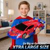 1:10 Big Size Transform RC Car, 2.4GHz Gesture Sensing Remote Control Car, One Button Deformation to Robot with LED Lights & Drift, Transforming Toy Cars Birthday Gift for Kids Age 3-10 Years Old Boys view 2