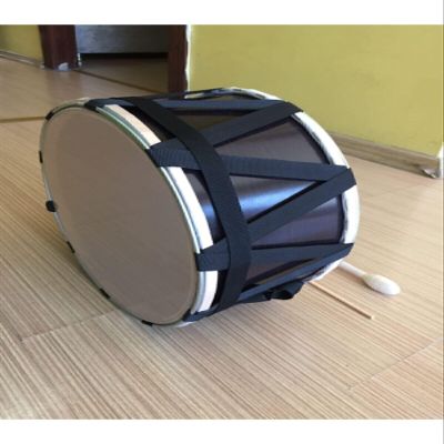 Toy Drum 12-Inch Percussion Instrument with Mallet and Sticks Blue for Kids Music Education - Blue
