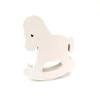 Wooden decoration white rocking horse view 1