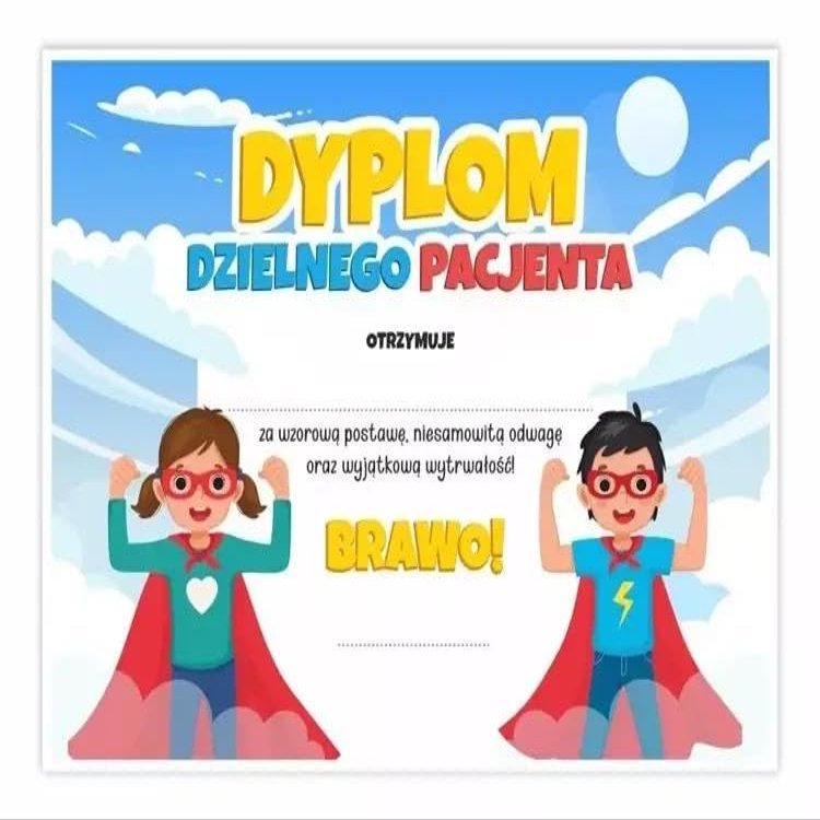 A4 Diploma Brave Patient - Super Kids 10pcs