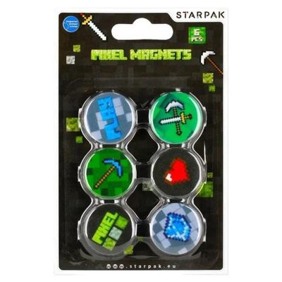 Colorful pixel magnet 30mm 6 pieces