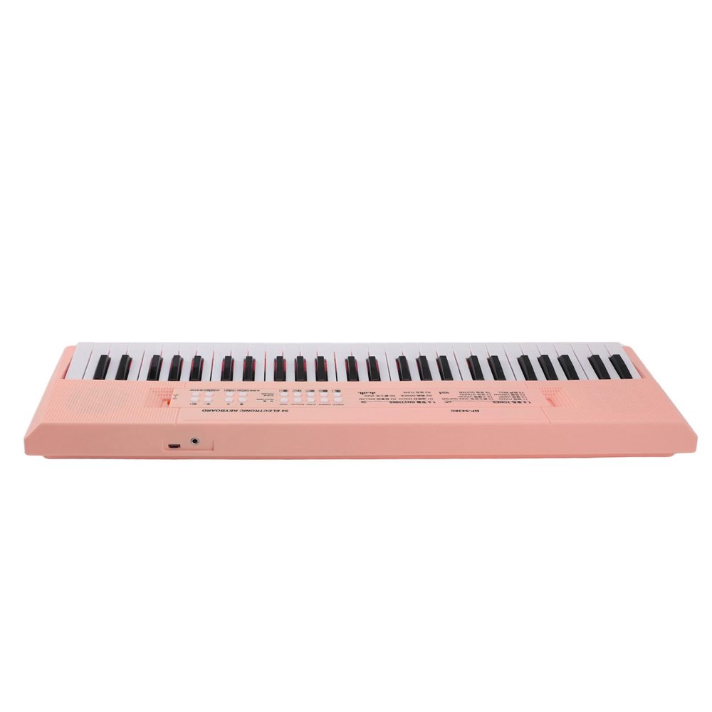 Alomejor 54 Key Electronic Keyboard, Plastic Portable Piano for Kids with Microphone, 8 Tones 6 Songs 5 Rhythms, Educational Musical Toy for Boys Girls Ages 3 4 5 6 7 8 (Pink)
