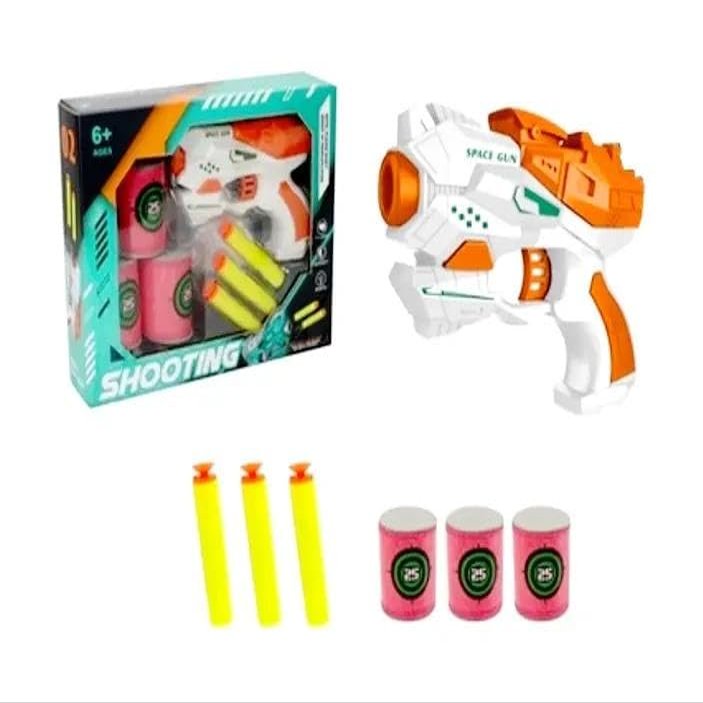 Gun with foam shells and cans