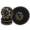 1.0 inch Brass 1:24 Beadlock Wheels Hub Rims w/Tires for 1/24 Axial SCX24 AX24 FCX24 1/18 TRX4m RC Crawler Car Upgrade Parts(Set with Tires) view 2