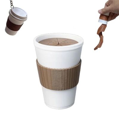 3D Printed Coffee Spill Fidget, Twisty Pint Fidget Keychain, Spiral Toy with Realistic Pouring Effect, Funny Stress Relief Sensory Desk Gadget, Novelty Prank Gift for Adults (1pc)