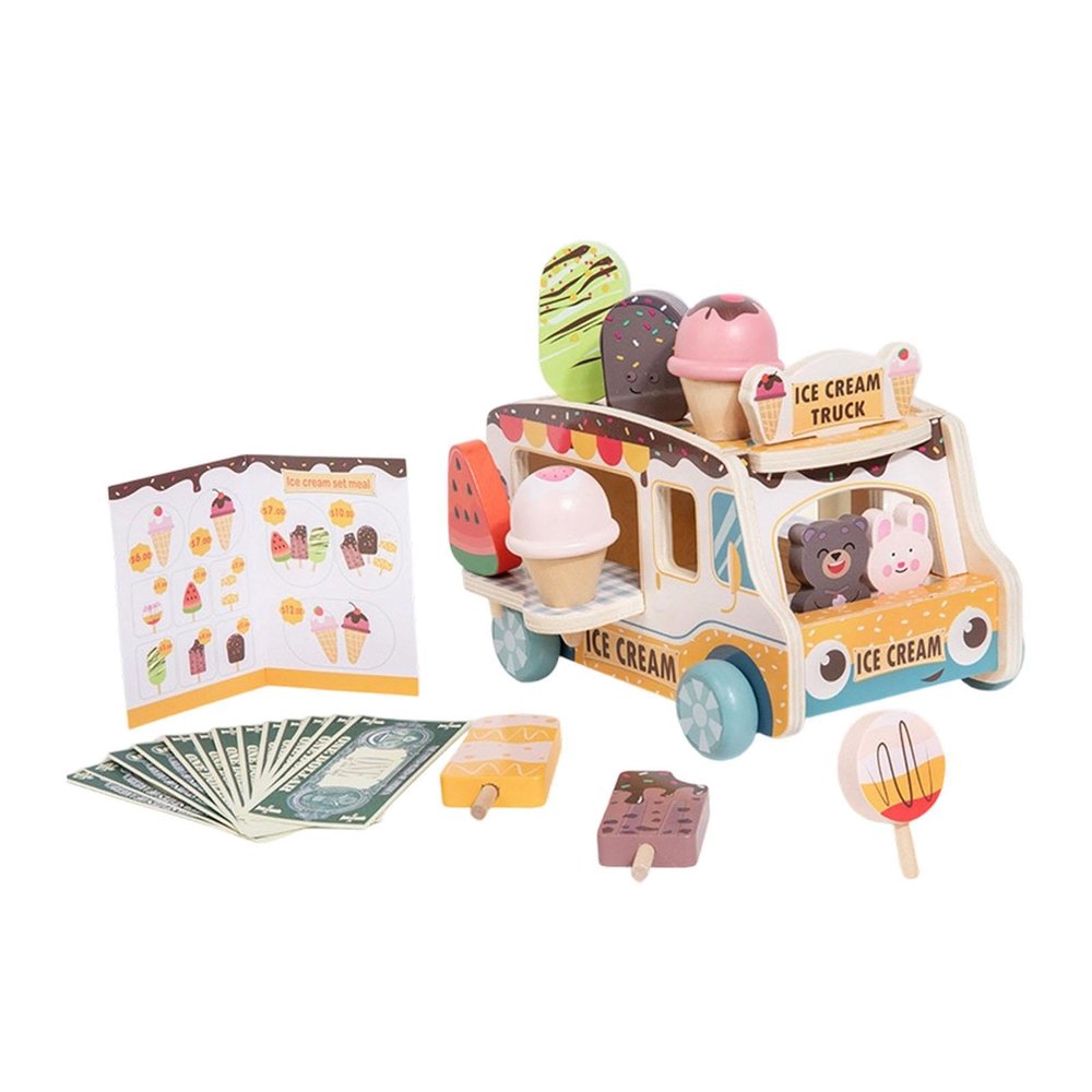 predolo Ice Cream Cart Toys Social Skills, Toys Imaginative Play Ice Cream