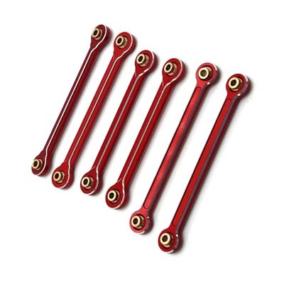 RC Modifications Spare Compatible With MJX 10208 1/10 RC Monster Car Upgrade Parts Replacement Accessories Pull Rod Link Rod Steering Rod Set Red