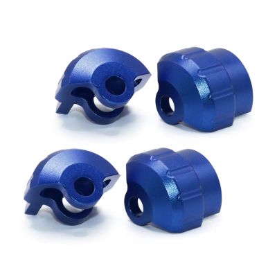 Rc Toys Repair Parts For Arrma 1/7 1/8 RC Car Upgrade Parts Accessories 4pcs Metal Shock Cap Protector Absorber Protection Cover AR330492 Model(Blue)
