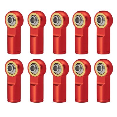 Rc Toys Repair Parts For TRX-4 For Axial For SCX10 II 90046 1/10 5Pcs Aluminum Alloy M4 Link Rod Ball Ends Head CCW RC Crawler Car Part Accessory(Red)
