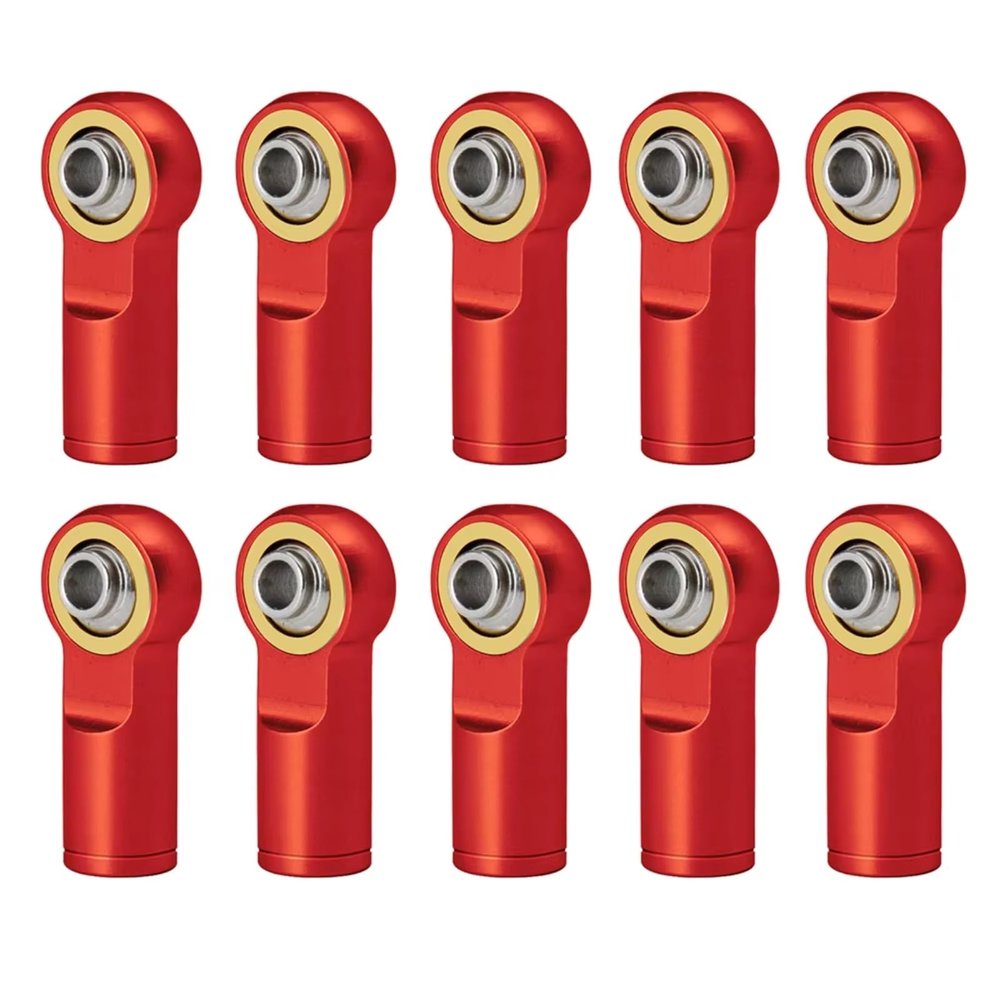 Rc Toys Repair Parts For TRX-4 For Axial For SCX10 II 90046 1/10 5Pcs Aluminum Alloy M4 Link Rod Ball Ends Head CCW RC Crawler Car Part Accessory(Red)