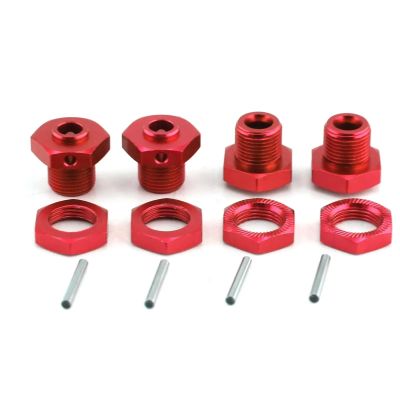 Rc Upgrade Components For Arrma 3S For Typhon 4x4 3S For Blx For Typhon 4x4 550 Mega 1/8 Metal 17mm Wheel Hex Hub Adapter With Nut RC Car Upgrade Parts(Red)