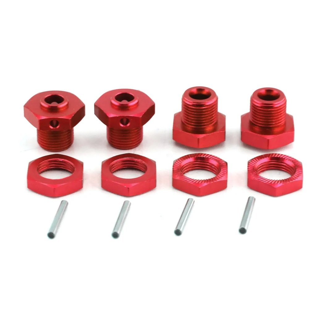 Rc Upgrade Components For Arrma 3S For Typhon 4x4 3S For Blx For Typhon 4x4 550 Mega 1/8 Metal 17mm Wheel Hex Hub Adapter With Nut RC Car Upgrade Parts(Red)