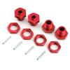 Rc Upgrade Components For Arrma 3S For Typhon 4x4 3S For Blx For Typhon 4x4 550 Mega 1/8 Metal 17mm Wheel Hex Hub Adapter With Nut RC Car Upgrade Parts(Red) view 2