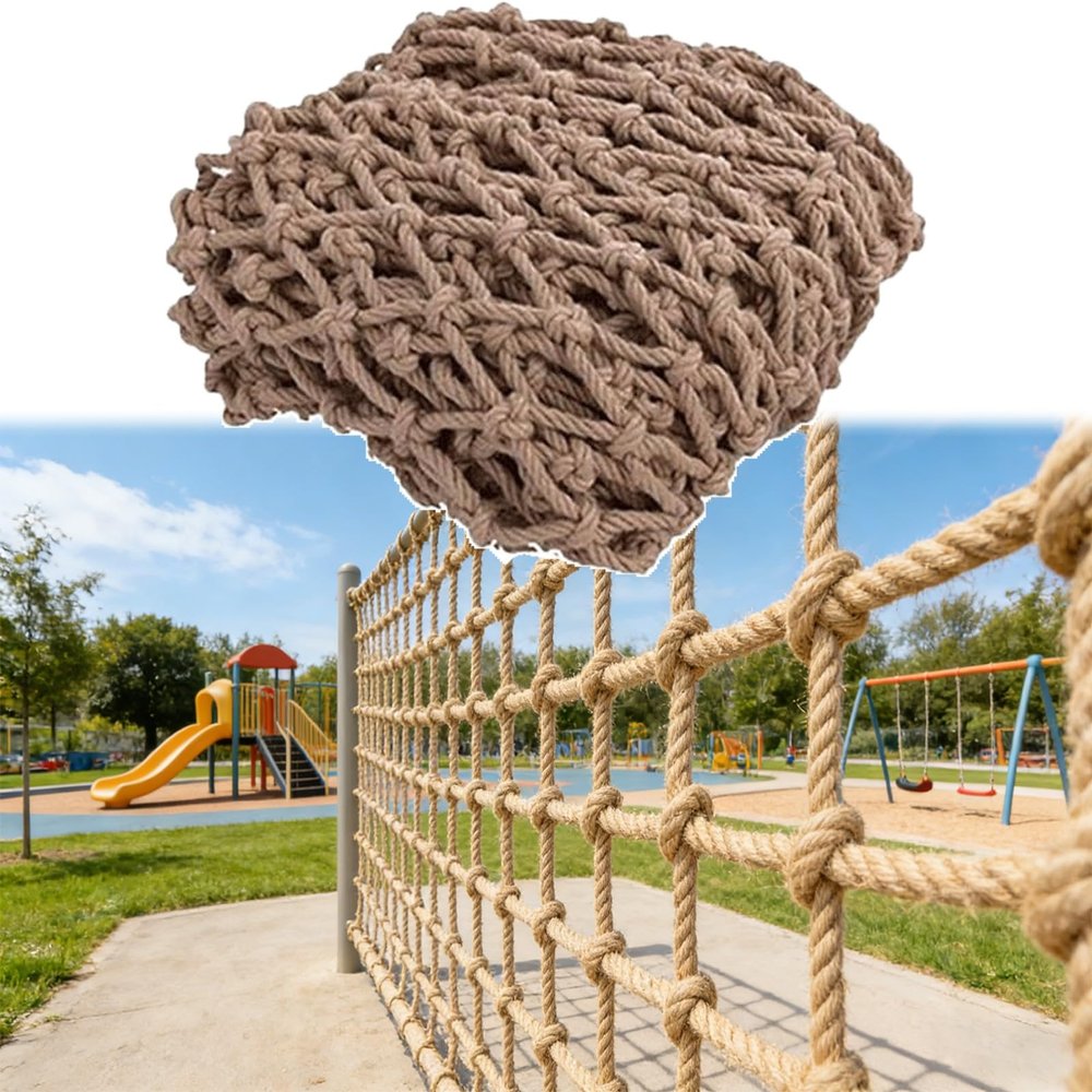 23x26FT / 7x8(M), Climbing Equipment Rope Net, Rope Netting Climbing Cargo Nets Playground Kids Child Rock Ladder Playset Swingset, (Rope Dia 1cm)
