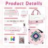 XMCHJY American Mahjong Game Set Complete with 166 Pink Tiles, Noise Reducing Mat, 4 All-in-One Rack/Pushers, Pink Bag & Accessories - Suitable for Adults and Beginners view 2