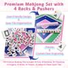 XMCHJY American Mahjong Game Set Complete with 166 Pink Tiles, Noise Reducing Mat, 4 All-in-One Rack/Pushers, Pink Bag & Accessories - Suitable for Adults and Beginners view 4