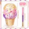 Atiloy Ice Cream Pinata Pink Cupcake Pinata with Stick & Blindfold Cute Candy Pinata for Girls Birthday Ice Cream Themed Party Decorations Summer Baby Shower Wedding Princess Party Supplies view 2