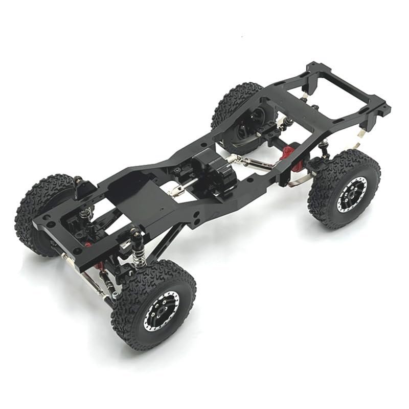 EONSMN Upgrade Frame Chassis for MN 1/12 MN82 LC79 RC Car 6061 Aluminum Frame with 1144 Cast Iron Drive Shaft Gears for MN82 Upgrades (Black)