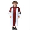 YEAHDOR Kids Judge Costume Robe Long Sleeve Zipper Pulpit Pastor Preachers Clergy Gown for Graduation Ceremony Burgundy 14 view 1