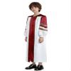 YEAHDOR Kids Judge Costume Robe Long Sleeve Zipper Pulpit Pastor Preachers Clergy Gown for Graduation Ceremony Burgundy 14 view 2