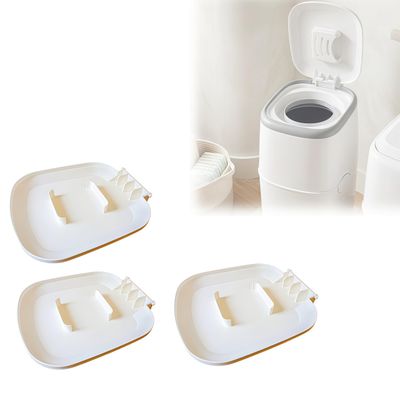 Diaper Pail Replacement Lid & Bucket Accessories, Odor-Sealing Cover with Secure Lock, Easy Installation Trash Can Top, Compatible with Diaper Genie Systems (3-Pack)