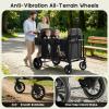 Babytronic 4 Seater Wagon Stroller for Kids,Folding Wagon Stroller with Removable Canopy, Adjustable Push/Pull Handle, Parent Organizer, 5-Point Safety Harnesses & Detachable Snack Tray view 4