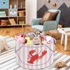 Drekrid Large Storage Baskets - Red Lobster Nursery Round Collapsible Organizer Bin Box Laundry Hamper for Kids Toys, Blanket, Bedroom Living Room Home Decor, Gift Basket, 19.4"x13.3" view 4