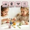 Fairy Toona Silicone Tea Party Set for Little Girls, Pretend Play Kitchen Toys with Teapot Cups Coasters Spoons, Sensory Toy for Girls Boys Age 3 4 5 (16 Pcs) view 2