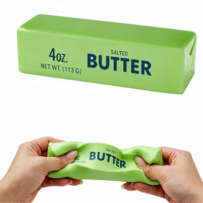 Butter Sticks Squishy Toy, Slow Rising Squishy,Squeeze Ball Realistic Butter Stick Soft Squeeze Fidget Toys for Adults,Stress Relief Ball for Office Party Favors Easy to Clean (Green, 1 PCS)