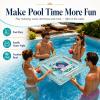 Floating Mahjong Table for Pool, 31.5'' Double-Sided EVA Floating Game Table, Waterproof Mahjong Table with Cup Holders for Mahjong, Cards, Poker & Dominoes, Pool Float Board for Hot Tub, Lake & Beach view 2