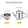 CAKEEYUM Kids Tea Set Includes Portable 330ml Stainless Steel Long Spout Teapot with Filter Screen and 4 70ml Cups for Children Camping Home Kids Tea Set, Small Teapot, Stainless Steel view 2