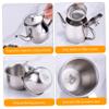 CAKEEYUM Kids Tea Set Includes Portable 330ml Stainless Steel Long Spout Teapot with Filter Screen and 4 70ml Cups for Children Camping Home Kids Tea Set, Small Teapot, Stainless Steel view 3