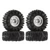 Rc Upgrades Spare For TRX4M For SCX24 1/18 1/24 70 * 27mm Mud For Terrain Rubber Tyres 1.3" Beadlock Wheel Rims Tires Set RC Crawler Car Parts(A-Silver) view 1
