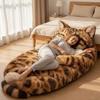 Giant Fluffy Cat Sleeping Bag for Adults - Soft Plush Cat Shaped Sleeping Bag for Human, Cozy & Warm Envelope Style Blanket Animal Shaped Sleep Bags for Home Camping Travel C view 2