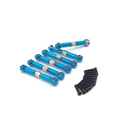 RC Replacement Parts For HSP 18301 18302 18311 18312 18321 18322 1/18 Adjustable Linkages Pull Rod Link RC Car Upgrade Parts(Blue)