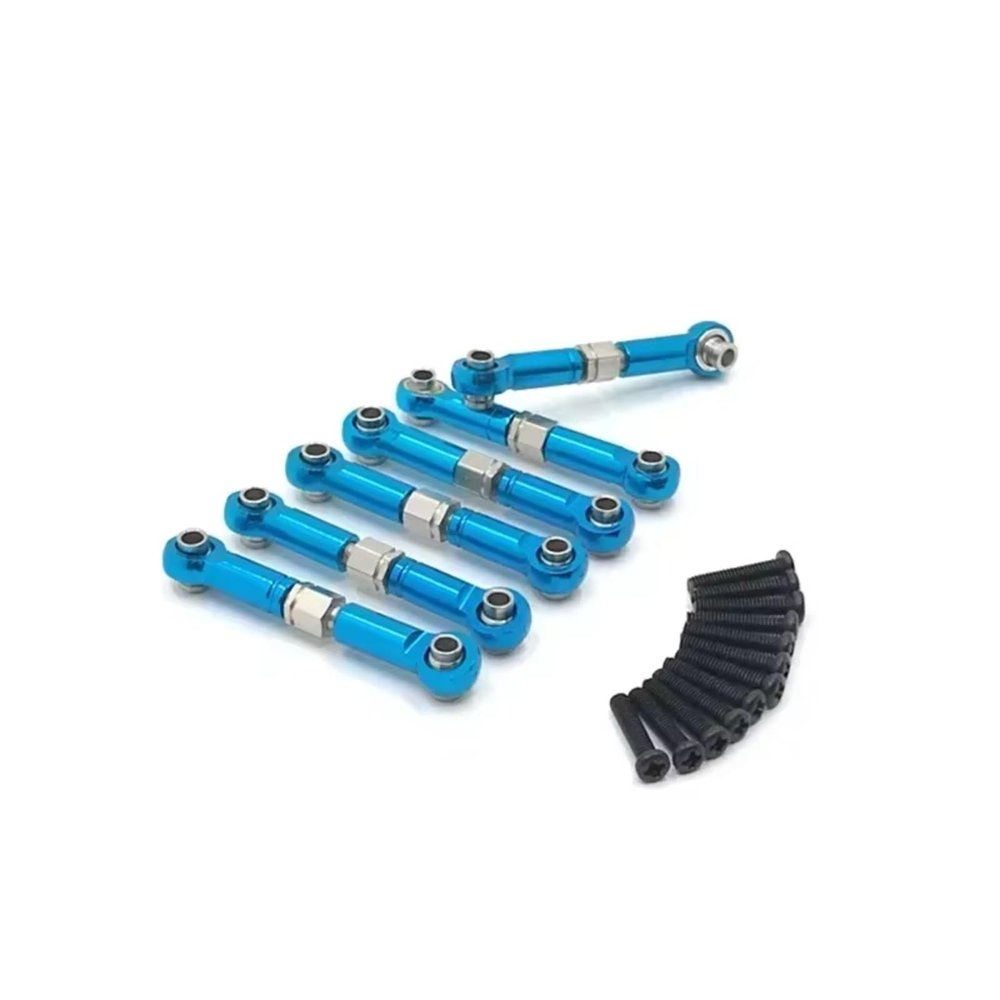 RC Replacement Parts For HSP 18301 18302 18311 18312 18321 18322 1/18 Adjustable Linkages Pull Rod Link RC Car Upgrade Parts(Blue)