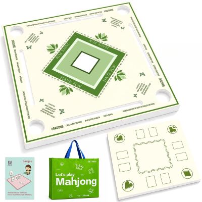 Gedgan Floating Mahjong Table for Pool, 31.5'' Double-Sided EVA Floating Game Table, Waterproof Pale Green Mahjong Table with Cup Holders for Mahjong, Cards, Poker & Dominoes(EVA-Pale Green-2)