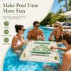 Gedgan Floating Mahjong Table for Pool, 31.5'' Double-Sided EVA Floating Game Table, Waterproof Pale Green Mahjong Table with Cup Holders for Mahjong, Cards, Poker & Dominoes(EVA-Pale Green-2) view 4