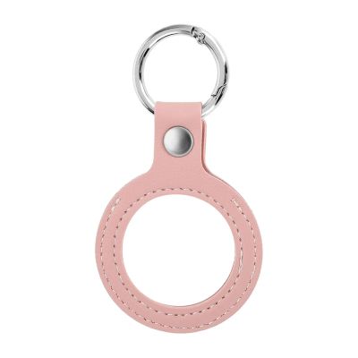 6pcs Leather Coin Holder Keychain Double Side Display Case For Medallion Recovery Chip Challenge(Pink)