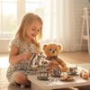 Kids Tea Set,Stainless Steel Teapot, Children TeaSet with Teapot,Teacups,Saucers,Spoons,Metal Tea Sets for Kids Camping Home Gifts view 3