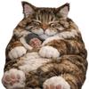 Giant Fluffy Cat Sleeping Bag for Adults - Soft Plush Cat Shaped Sleeping Bag for Human, Cozy & Warm Envelope Style Blanket Animal Shaped Sleep Bags for Home Camping Travel D view 1