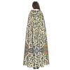 WBQLSL Labyrinth Treasure Map Patterned Hooded Cape, Role-Playing Stage Performance Holiday Party Costume view 3