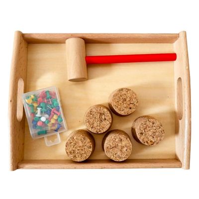 lstyty Montessori Daily Life Area Teaching Aids Hammering Work Practice Tools Hand-Eye Coordination Hammering Practice