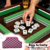 Sunnymove Mahjong Tile Bag Woven Clutch Purses for Women Woven Striped Dumpling Bag Summer Beach Evening Handbag for Mahjong Tile Vacation Supplies (Pink Green,Plaid) view 3