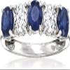 3Ct Round Cut Lab Created Diamond and Blue Sapphire Engagement Ring, 925 Sterling Silver, 14k White Gold Finish (Pink, 8) view 1