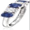 3Ct Round Cut Lab Created Diamond and Blue Sapphire Engagement Ring, 925 Sterling Silver, 14k White Gold Finish (Pink, 8) view 2